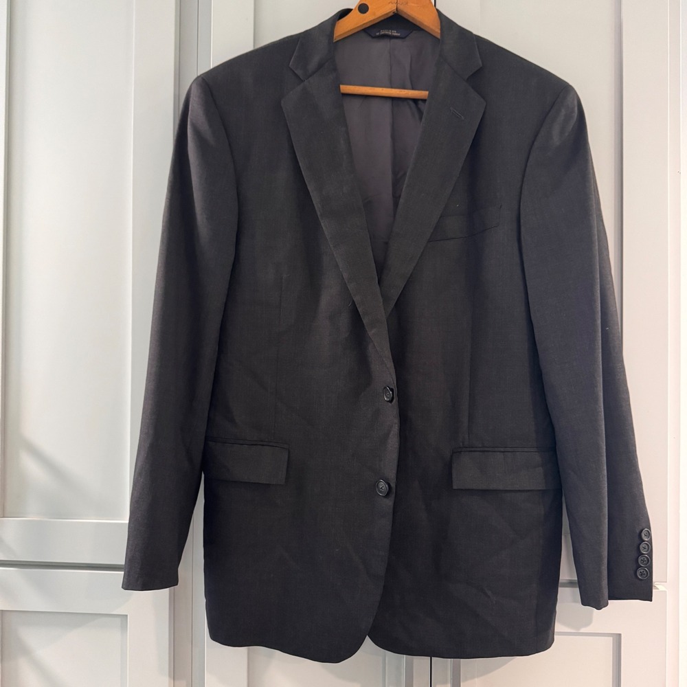 Brooks Brothers 1818 Estrato Regent Blazer 41R Charcoal Gray Italian Wool USA